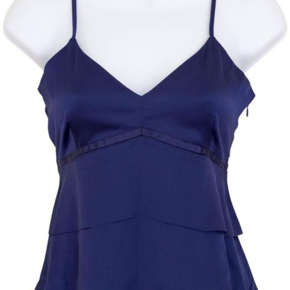 Silky Banana Republic deep blue tiered cami